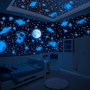 Glow in The Dark Stars for Ceiling - 600pcs Glowing Stickers Space Wall Decor Theme w/Constellation EBook | Glow in The Dark Stars and Planets Space Wall Decals, Ceiling Stars Glow in The Dark