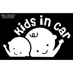 HVD Kids in Car Decal Baby in Car Sticker Baby on Board car Decal Cute Baby Decal Kids on Board|White |7.5 in| HVD-21