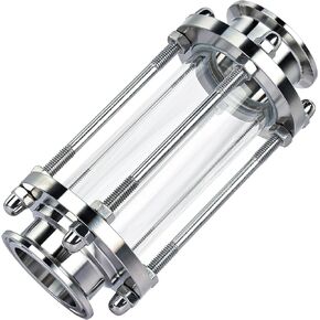 0.75" In-Line Sight Glass with Clamp End - Sanitary Flow Sight Glass - Stainless Steel 0.75 Inch Tri Clamp Type - Flow Pipe OD 19mm