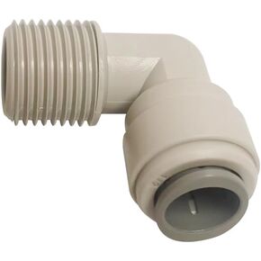 Malida 1/2" NPT x 1/2" O.D. Tube Elbow Male Thread Adapter, Push in to Connect Water Filter Tube Fitting, Quick Connector,5pcs.