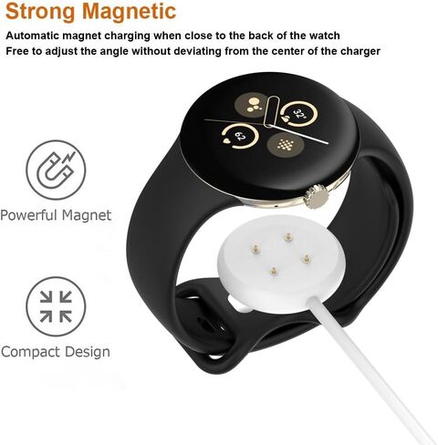 متوافق مع كابل شاحن Google Pixel Watch 2 للشحن السريع من النوع C (3.3 قدم، أبيض) in Kuwait