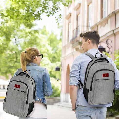 Laptop Backpack, Fits 15.6 Inch Laptop with USB Charging Port (Grey) in Saudi Arabia