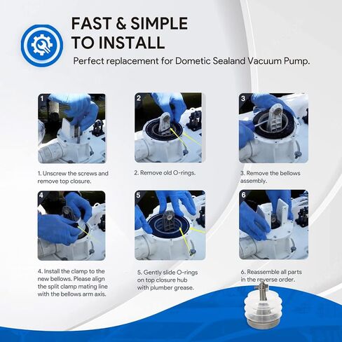 385230980 Vacuum Pump Bellow Kit for Dometic - For Vacuflush S Series & J Series Vacuum Pump & T Series Discharge Pump in Saudi Arabia