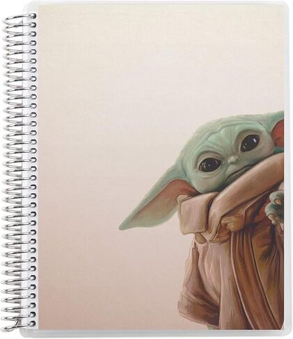 Erin Condren 7" x 9" Spiral Bound College Ruled Notebook - Painted Grogu - 160 Lined Page Note Taking & Writing Notebook. 80Lb Thick Mohawk Paper. Stickers Included in Saudi Arabia