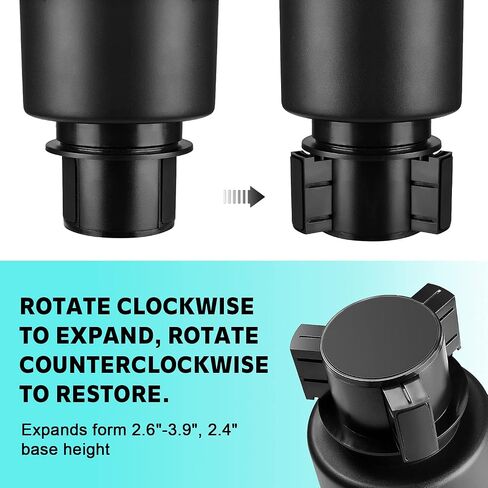 Car Cup Holder Expander for Upgraded Dual Cup Holder Compatible with Yeti 14/24/36/46oz Ramblers, Hydro Flasks 32/40oz, Other Large Bottles Mugs in 3.4"-4.0" in Saudi Arabia