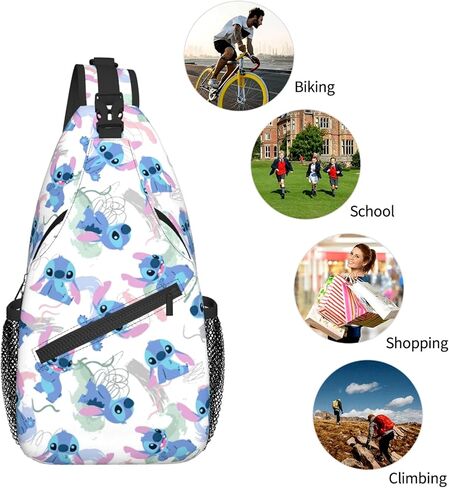 Cartoon Sling Bag, Crossbody Sling Backpack Sling Bag Travel Hiking Chest Bag Daypack Gifts for Women Men in Saudi Arabia