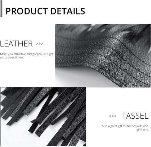 تنورة Kakaco Punk الجلدية للبطن، تنورة بشراشيب سوداء، تنورة أنيقة للحفلات للنساء والفتيات (أسود طويل) in Kuwait