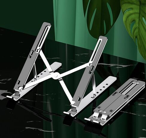 حامل كمبيوتر محمول للمكتب، حامل كمبيوتر محمول قابل للتعديل، حامل كمبيوتر محمول من سبائك الألومنيوم، (رمادي فضائي) in Kuwait