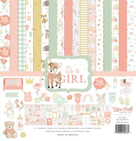 Echo Park Paper Company It's A Girl COLL 12X12 KIT in Saudi Arabia