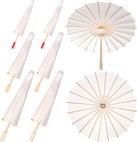 6 Pcs Paper Parasol Paper Umbrella For Children,Decorative Use,and DIY Projects,3 Sizes in Kuwait