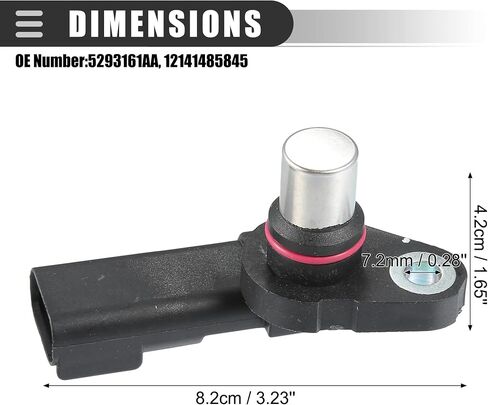 Motoforti Camshaft Position Sensor, for MINI COOPER 1.6L V4 2002-2008, Plastic, 5293161AA, Black in Saudi Arabia