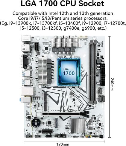 اللوحة الأم B760 GT4 LGA 1700 لمعالج Intel Core I3/i5/i7/i9 الثاني عشر (ثنائي القناة DDR4، PCIe 4.0، NVME/NGFF M.2، WiFi M.2، SATA 3.0، USB 3.2، Gb LAN) in Kuwait