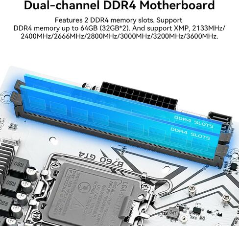 اللوحة الأم B760 GT4 LGA 1700 لمعالج Intel Core I3/i5/i7/i9 الثاني عشر (ثنائي القناة DDR4، PCIe 4.0، NVME/NGFF M.2، WiFi M.2، SATA 3.0، USB 3.2، Gb LAN) in Kuwait