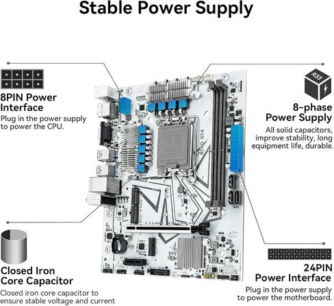 اللوحة الأم B760 GT4 LGA 1700 لمعالج Intel Core I3/i5/i7/i9 الثاني عشر (ثنائي القناة DDR4، PCIe 4.0، NVME/NGFF M.2، WiFi M.2، SATA 3.0، USB 3.2، Gb LAN) in Kuwait