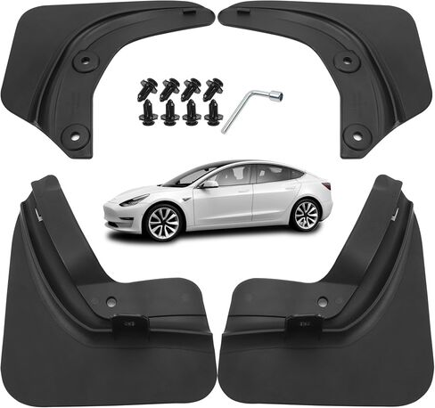 Mud Flaps for Model 3, Car Splash Guards Tire Protector Mudguard, No Drilling Required Mudflaps Accessories, Mud Guard Flaps for Model 3 2019-2023 (4 pcs) in Saudi Arabia