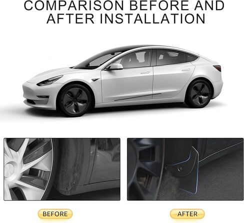 Mud Flaps for Model 3, Car Splash Guards Tire Protector Mudguard, No Drilling Required Mudflaps Accessories, Mud Guard Flaps for Model 3 2019-2023 (4 pcs) in Saudi Arabia