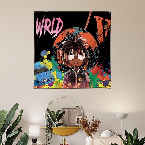 Arbinger Juic نسيج Wrld العلم المشارك مغني الراب نسيج الجدار الشنق غرفة المعيشة غرفة نوم ديكور المنزل 4x4ft in Kuwait