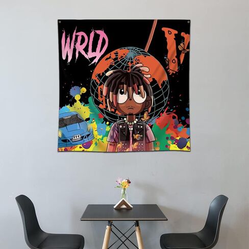 Arbinger Juic نسيج Wrld العلم المشارك مغني الراب نسيج الجدار الشنق غرفة المعيشة غرفة نوم ديكور المنزل 4x4ft in Kuwait