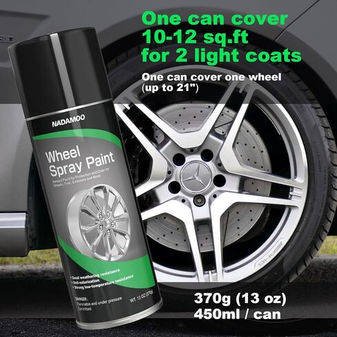 NADAMOO Alloy Wheel Spray Paint, Aerosol Car Rim Paint for Recolor and Protection, Semi-gloss Metallic Gray, 4 Cans, 13 Oz Per Can in Kuwait