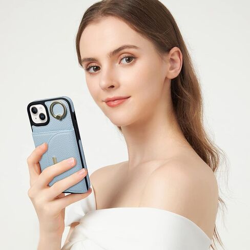 Keallce Case for iPhone 14 Plus 6.7'' 2022, Flip Wallet Case with 4 Card Slots, Ring Stand Holder Kickstand, Folio Leather Protective Phone Cover Ladies Women Compatible with iPhone 14 Plus 5G, Beige in Kuwait