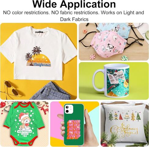 فيلم نقل CenDale Glitter DTF - 8.5 بوصة × 11 بوصة 30 ورقة فيلم DTF لامع ملون لاختراق التسامي، الطباعة المباشرة للفيلم على منسوجات القمصان الخفيفة والداكنة، ورق DTF للتقشير الساخن والبارد in Kuwait