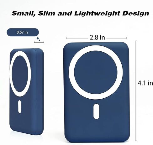 Wireless Portable Charger, 10000mAh Magnetic Power Bank PD 22.5W Fast Charging, QC3.0 USB-C LED Display Mag-Safe Battery Pack Compatible for iPhone 14/13/12/ Pro Max/Pro/Mini (Sierra Blue) in Saudi Arabia