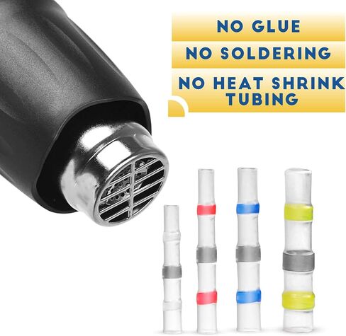 50pcs Solder Seal Wire Connectors,Marine Grade Heat Shrink Wire Connectors-Heat Shrink Butt Connectors-Butt Splice Wire Connectors for Stereo, Electrical with Corrosion and Weatherproof in Kuwait
