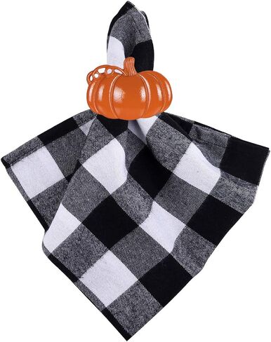 STMK Set of 6 Orange Pumpkin Napkin Rings, Halloween Napkin Rings, Harvest Orange Pumpkin Napkin Rings, Alloy Napkin Holder for Halloween Fall Thanksgiving Day Table Decoration (6, Orange) in Saudi Arabia