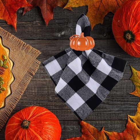 STMK Set of 6 Orange Pumpkin Napkin Rings, Halloween Napkin Rings, Harvest Orange Pumpkin Napkin Rings, Alloy Napkin Holder for Halloween Fall Thanksgiving Day Table Decoration (6, Orange) in Saudi Arabia