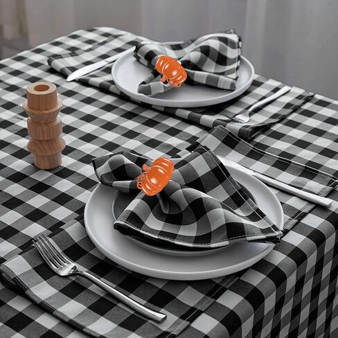 STMK Set of 6 Orange Pumpkin Napkin Rings, Halloween Napkin Rings, Harvest Orange Pumpkin Napkin Rings, Alloy Napkin Holder for Halloween Fall Thanksgiving Day Table Decoration (6, Orange) in Saudi Arabia