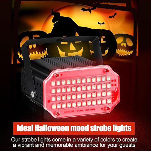 2 جهاز كمبيوتر شخصى ضوء ستروب LED للهالوين، أضواء الحفلات المنشَّطة بالصوت، ملونة، إضاءة DJ للتحكم عن بعد، أضواء النادي الساطعة المحمولة سهلة الاستخدام مع 48 مصباح LED RGB لعرض DJ ديسكو كاريوكي الرقص الزفاف in Kuwait