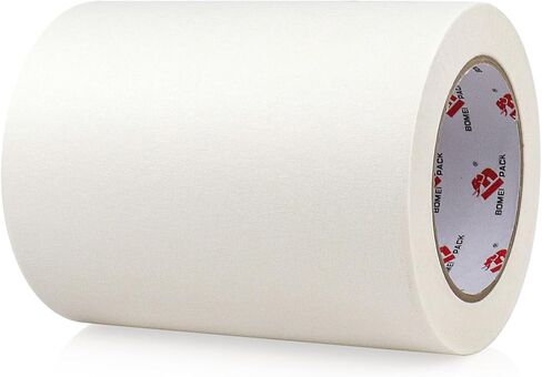 BOMEI PACK Wide Painters Tape 6 Inch, Crepe Paper General Purpose Wide White Masking Tape, 55 yds Length, Multi-Surface Adhesive Painting Tape, for Painting, DIY, Arts, Crafts, Labeling in Kuwait