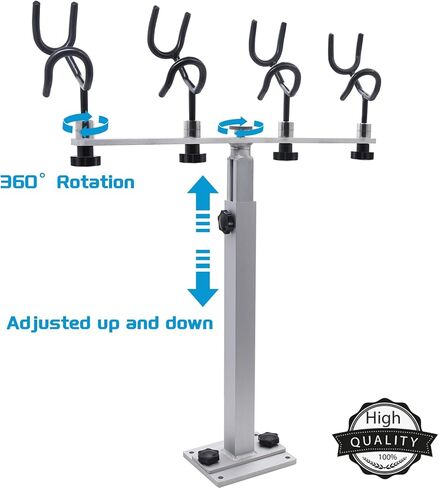حامل قضيب صيد قابل للتعديل من كاولالي للقوارب، من الألومنيوم الصلب 4 نظام حامل قضيب كرابي مع شريط T تلسكوبي لليخوت البحرية، فضي in Kuwait