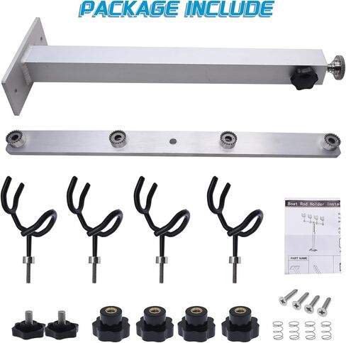 حامل قضيب صيد قابل للتعديل من كاولالي للقوارب، من الألومنيوم الصلب 4 نظام حامل قضيب كرابي مع شريط T تلسكوبي لليخوت البحرية، فضي in Kuwait