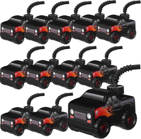 Tanlade 12 Sets Race Car Birthday Party Favor Supplies Monster Truck Off Road Vehicle Cups with Straws, Plastic Off Road Vehicle Drink Cup Reusable Truck Cups Bulk for Racing off Road Party Supplies in Saudi Arabia