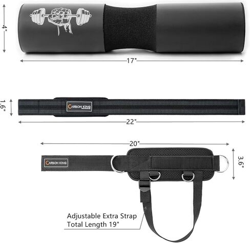 Barbell Pad Set for Squat,Hip Thrust Pad with 2 Upgraded Ankle Straps,3 Booty Bands, 2 Weightlifting Straps, Gym Pad for Hip Thrust and Carry Bag in Saudi Arabia
