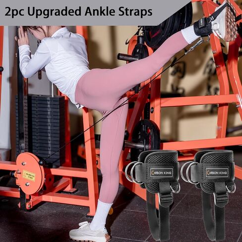 Barbell Pad Set for Squat,Hip Thrust Pad with 2 Upgraded Ankle Straps,3 Booty Bands, 2 Weightlifting Straps, Gym Pad for Hip Thrust and Carry Bag in Saudi Arabia