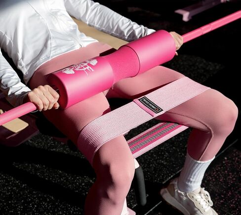 Barbell Pad Set for Squat,Hip Thrust Pad with 2 Upgraded Ankle Straps,3 Booty Bands, 2 Weightlifting Straps, Gym Pad for Hip Thrust and Carry Bag in Kuwait