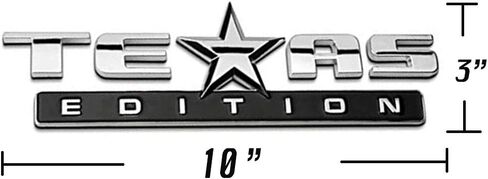 1PC Texas Edition Emblem Silver&Black/Silver&Red/All Black/Black&Red/Color American Flag&Silver/Black American Flag&Silver for Chevy Silverado Sierra Universal (All Black) in Saudi Arabia