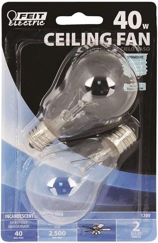 Feit Electric Bp40a15n/Cl/Cf 40 Watt Clear Ceiling Fan Light Bulb 2 Count in Saudi Arabia