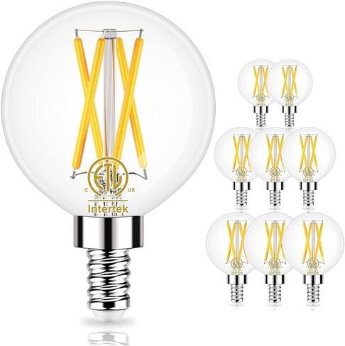 مصابيح إضاءة LED من Winshine Candelabra قاعدة E12، ما يعادل 40 وات، ضوء النهار الطبيعي 4000 ك، مصابيح إضاءة ثريا قابلة للتعتيم، قاعدة صغيرة، مصابيح إضاءة مستديرة لمروحة السقف، 120 فولت، CRI85+، 400LM، 8 عبوات in Kuwait