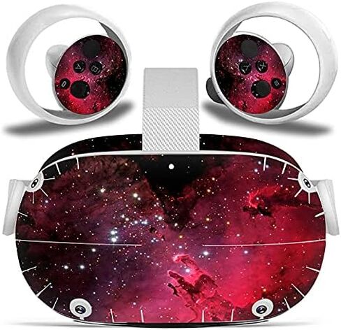 Vinyl Skin Sticker for Oculus Quest 2 VR Headset & Controllers Only, Decal Protect Virtual Reality Set Cover - Purple Galaxy in Saudi Arabia