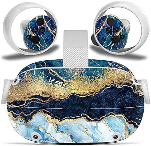 Vinyl Skin Sticker for Oculus Quest 2 VR Headset & Controllers Only, Decal Protect Virtual Reality Set Cover - Purple Galaxy in Saudi Arabia