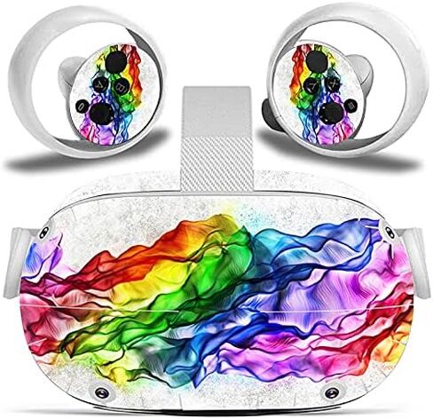 Vinyl Skin Sticker for Oculus Quest 2 VR Headset & Controllers Only, Decal Protect Virtual Reality Set Cover - Purple Galaxy in Saudi Arabia