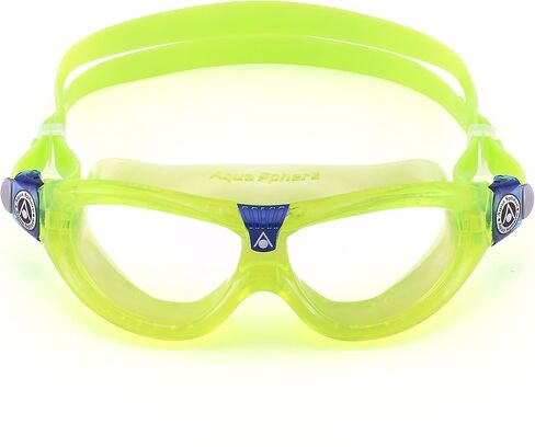 قناع السباحة Aqua Sphere Seal Kid 2، عدسة شفافة، إطار أخضر/أزرق ساطع in Kuwait