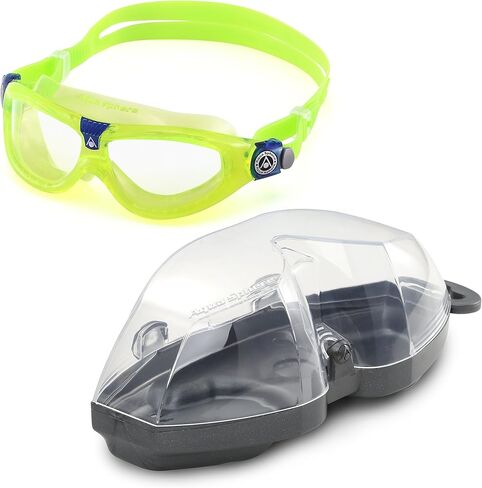 قناع السباحة Aqua Sphere Seal Kid 2، عدسة شفافة، إطار أخضر/أزرق ساطع in Kuwait