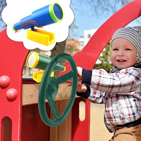 4 Pack Playground Accessories Playset Steering Wheel Plastic Toy Telescope Swing Set Accessory Playground Equipment for Outdoor Playground Playhouse Treehouse (Green,Blue) in Saudi Arabia