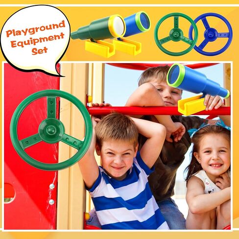 4 Pack Playground Accessories Playset Steering Wheel Plastic Toy Telescope Swing Set Accessory Playground Equipment for Outdoor Playground Playhouse Treehouse (Green,Blue) in Saudi Arabia