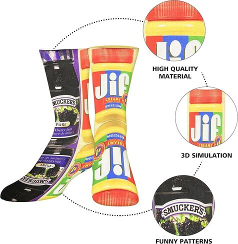 AGRIMONY Funny Socks for Men Women Teens-3D Printed Mens Fun Novelty Cute Dress Socks Food Socks Gifts in Kuwait