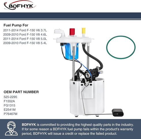 BDFHYK Electric Fuel Pump Assembly Compatible with 2009-2014 F-150 3.7L 4.6L 5.0L 5.4L Replaces E2541M P76467M in Saudi Arabia
